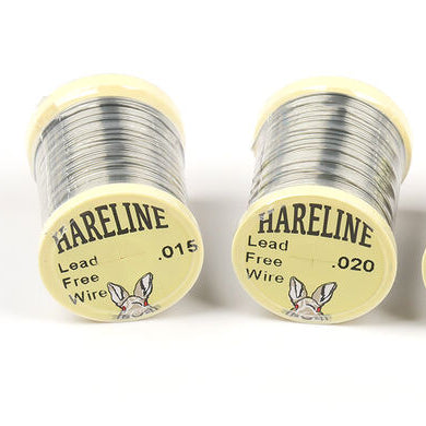 Two spools of Hareline Lead Free Wire on a white background